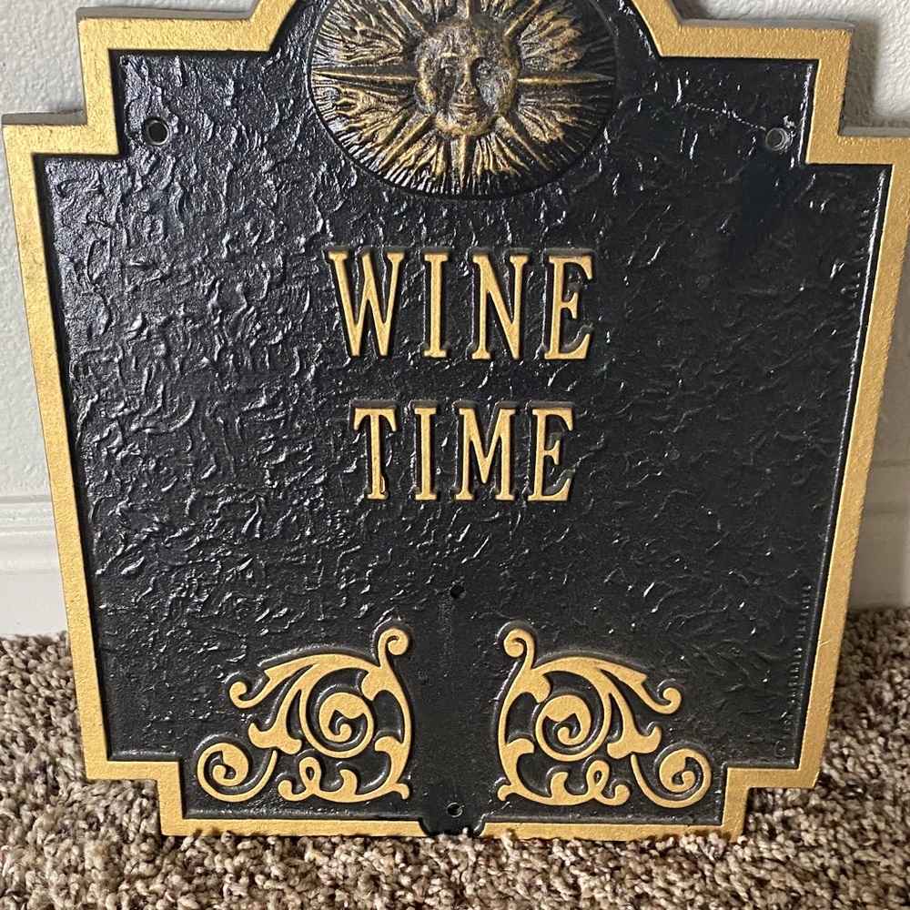 Whitehall Black and Gold Wine Time Plaque - Picture 4 of 8